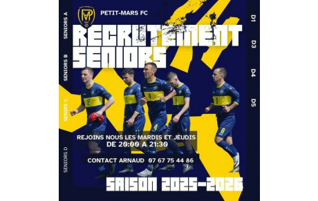 RECRUTEMENT SENIORS SAISON 2025-2026