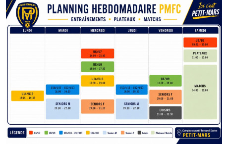 Planning Saison 2026-2027